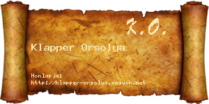 Klapper Orsolya névjegykártya