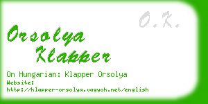 orsolya klapper business card